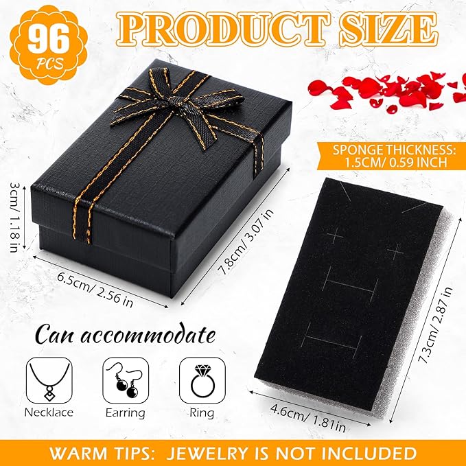 Ecally Small Cardboard Jewelry Gift Boxes 2 x 3.1 x 1.1 Inches Earring Boxes for Jewelry Gift Rings Earring Necklaces