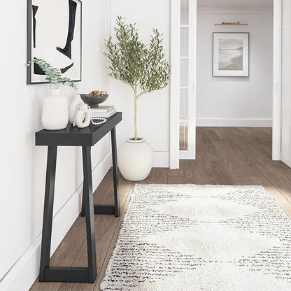 Plank+Beam Solid Wood Console Table, 36 Inch, Sofa Table, Narrow Entryway Table for Hallway, Behind The Couch, Living Room, Foyer, Easy Assembly, Black | Sofa Table, for Hallway, Behind The Couch, Living Room, Foyer