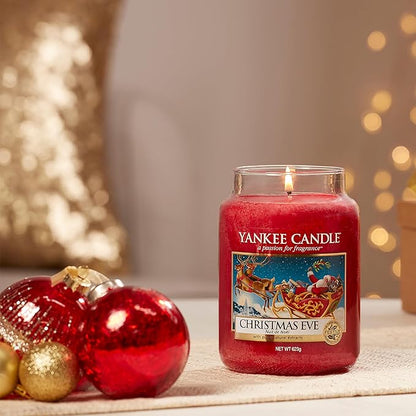 Yankee Candle Christmas Eve Scented, Classic 22oz Large Jar Single Wick Candle, Over 110 Hours of Burn Time