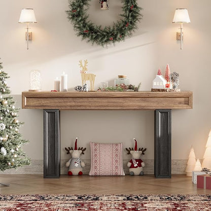 Rresyet 63 Inch Long Console Table, Sofa Table Behind Sofa, Wooden Entryway Table, Farmhouse Entryway Table for Entry, Hallway, Living Room (Wood)
