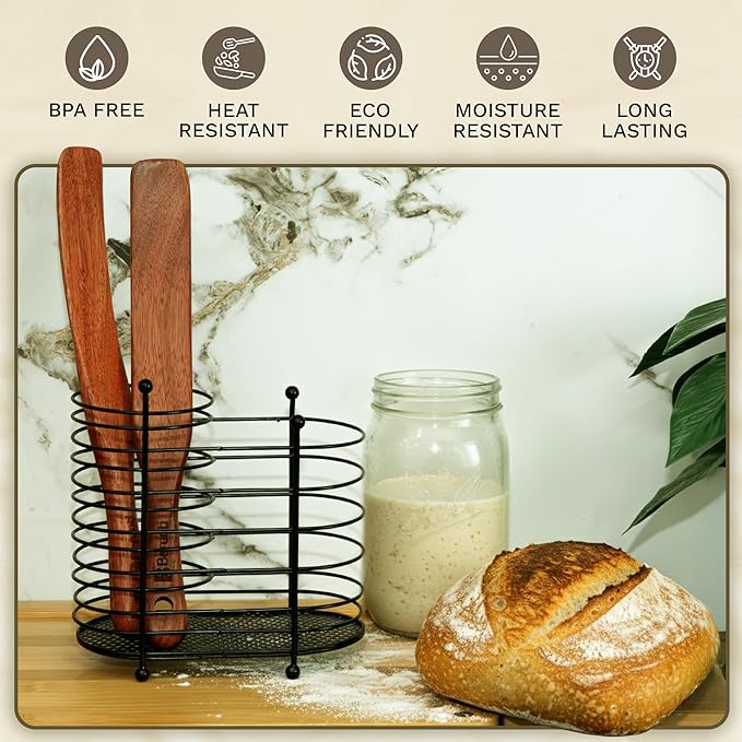 2 PCS Spurtle Wooden Spatula for Sourdough Starter – Long Skinny Wooden Spurtle Stir Stick for Mixing, Stirring & Reaching Jars – Sourdough Spurtle Tool for Baking & Cooking