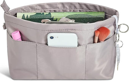 Vercord Premium Nylon Purse Organizer Tote Handbag Insert Organizers Bag in Bag Zipper 13 Pockets 5 Sizes