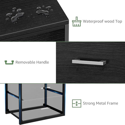 BOLUO Stackable Storage Drawers Closet Organizers and Storage Fabric Black 2 Drawer Dresser for Bedroom 2 Packs Modern