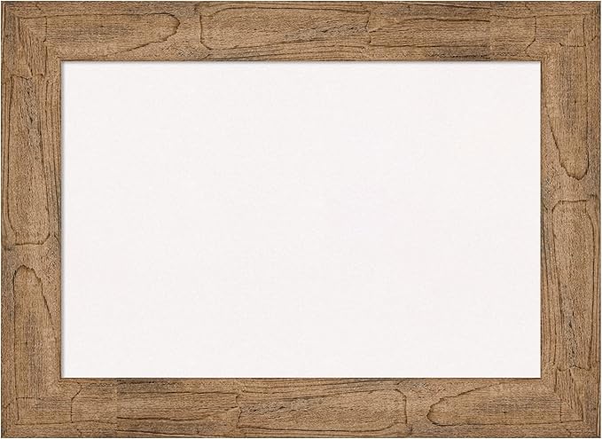 Amanti Art White Cork Board for Wall, 22x30 Vision Board with Brown Wood Frame, Medium Corkboard Office Decor for Home Organization, Country Rustic Corkboard Pinboard to Display Items for Home