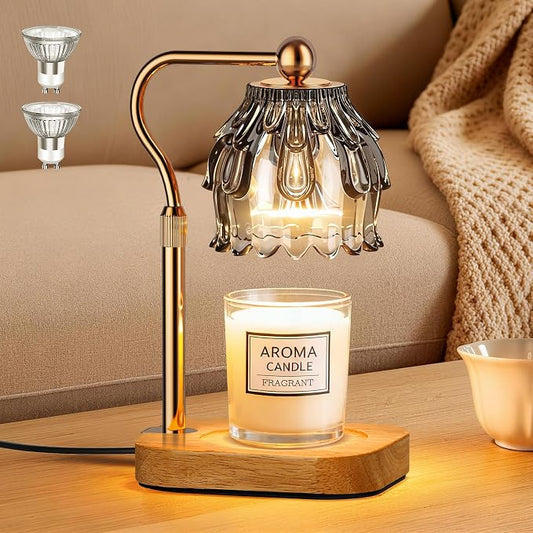 Candle Warmer Lamp with Timer - Flower Design Electric Wax Melting Wax Lamp for Jar Candles, Gift for Women, Mom, Christmas, Birthday,Home Decor
