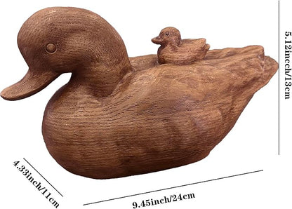 Hymmah Duck Home Decor Statue Rustic Home Decorations for Living Room, Boho Sculpture Resin Animal Collectible Figurines for Indoor Decor