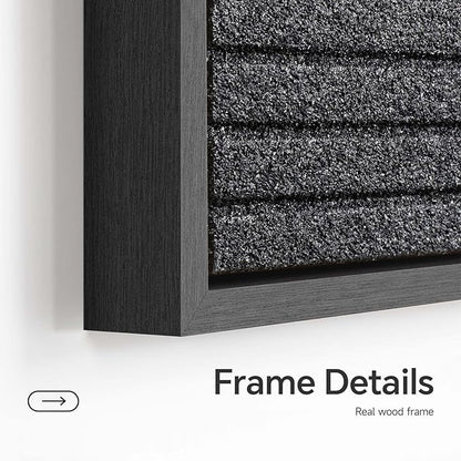 Framed 3D Textured Black and White Abstract Wall Art for Living Room, Large 3 Piece Boho Modern Artworks, Minimalist Brown Geometric Sandstone Prints for Entryway Hallway Office Wall Decor, 24x36 In