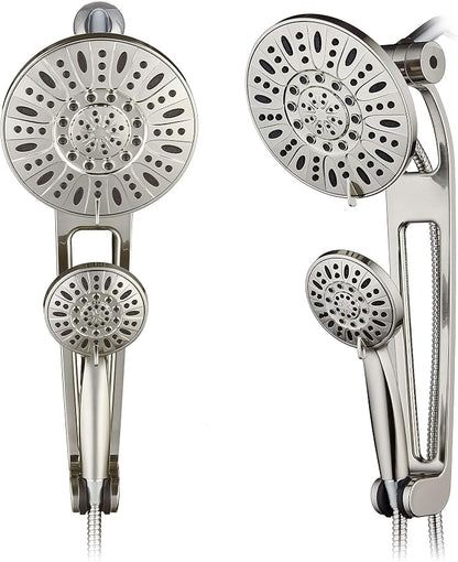 AquaDance High-Pressure 48-Mode 3-Way Shower Spa Combo with Adjustable 18-Inch Extension Arm, Brushed Nickel