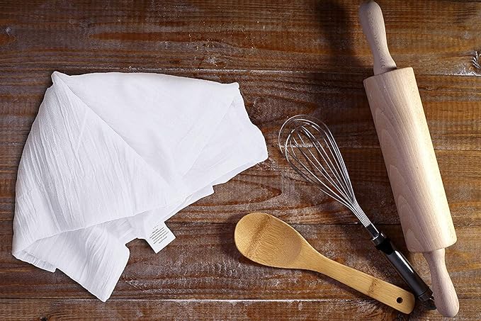 Utopia Kitchen Flour Sack Towels 12 Pack (28x28 Inches), Commercial Use Dish Cloths Bulk, Highly Absorbent Cotton Tea Towels for Restaurants, Hotels, Catering and Kitchen Use (White)