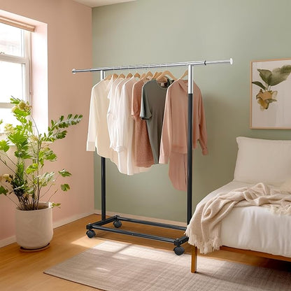Simple Houseware Standard Rod Garment Rack, Black