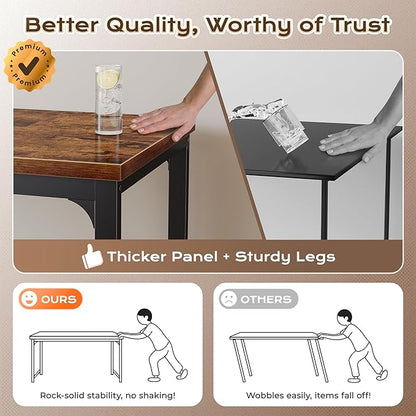 Huuger 63 x 24 inch Desk with Power Outlets & USB-C, Deeper & Thicker Desktop, Robust Metal Tubes, Computer Desk, Heavy Duty Office Desk, Work Gaming Desk, for Home Office, Rustic Brown