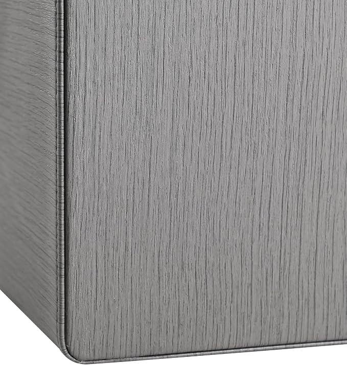 PU Leather Desk Organizer, Luxury Remote Control Holder for Home, Office Desk Accessories Table Caddy Bedside Nightstand Organizer (Grey)