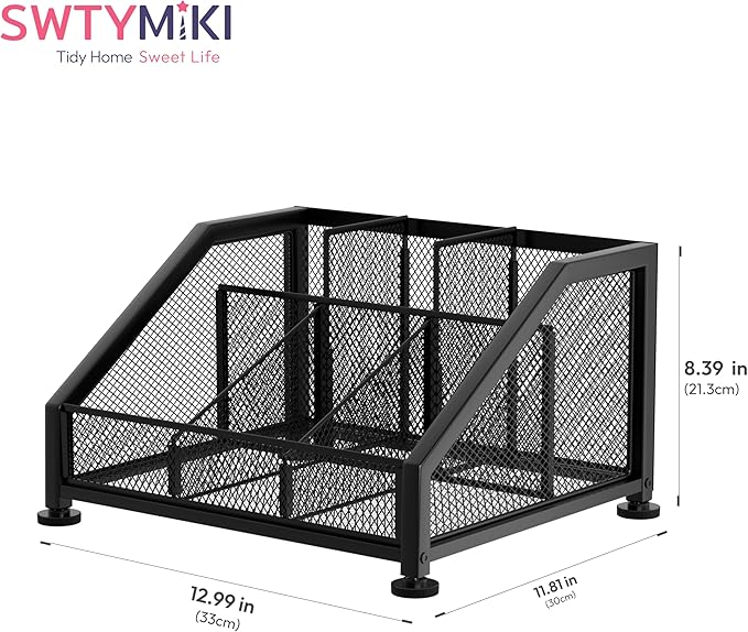 SWTYMIKI Coffee Bar Organizer for Countertop – Space-Saving Kcup Organizer with Tiered Shelves, Coffee Station for Pods, Sugar, Syrup, Cups, Stirrers, Condiment Organizer Storage