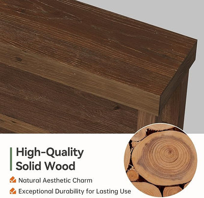 Solid Wood Entry Console Table, 63-Inch Narrow Sofa Table Behind The Couch, Entryway Furniture with Storage Shelves for Hallway Foyer Living Room, Dark Brown