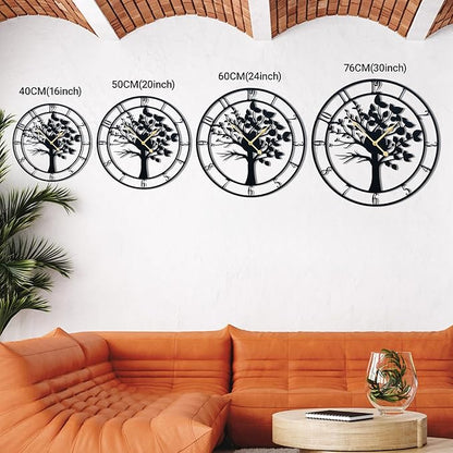 Blorple 30inch/76cm Extra Large Tree of Life Wall Clocks for Living Room Decor,Bedroom,Battery Operated,Metal,Decorative,Analog,Silent,Non Ticking Wall Clock,Room Wall Decor (Tree of Life, 30 inches)
