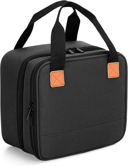LUXJA Label Maker Carrying Case Compatible with Brother P-Touch PT-D610BT / PT-D410 / PT-D460BT, Storage Bag for Brother Label Printer with Multiple Pockets, Black