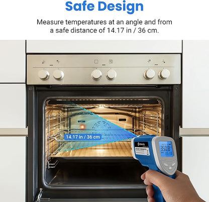 Etekcity Infrared Thermometer Laser Temperature Gun 1080, -58°F~ 1130°F for Meat Food Candy Pizza Oven, Heat Gun for Cooking, Kitchen, Fridge, Reptile, BBQ, HAVC, Adjustable Emissivity & Max Measure