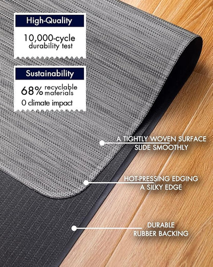 Baroyal Office Chair Mat for Hardwood Floor Under Desk Computer Rolling Chair Mat for Wood/Tile Floor Non-Slip Heavy Duty Desk Rug PVC Plastic Hard Floor Protector 45"x 53" (Gray)