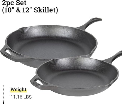 Lodge Chef Collection 2pc Set (10" & 12" Skillet)