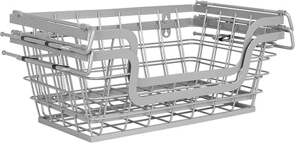 BIRDROCK HOME Wire Baskets - Set of 2 Stackable Hanging Bins - Wall Mount Shelf - Potato Onion Storage - Kitchen Pantry Organizer - Fruit Vegetable Snack Tier - Counter Cabinet Storage - Metal Baskets