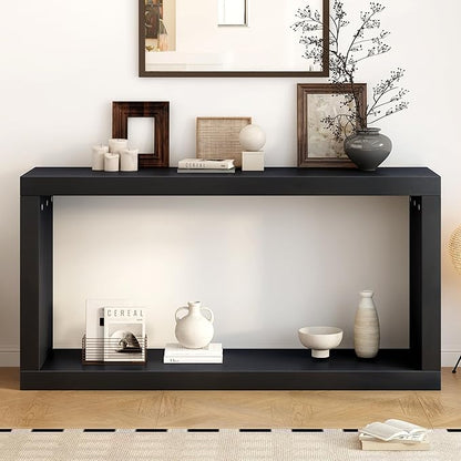 Modern Minimalist Entryway Console Table 59.6-Inch Long Entry Sofa Table with Living Room Entrance Hallway Furniture, Black