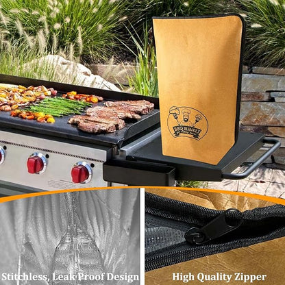 Valentines Day Gifts 21-Inch BBQ Blanket for Resting Meat - Insulated Brisket Bag for Smoker & Grill Accessories | 5-Layer Thermal Resting Bag for Super Bowl, Parties (Brown-with Paper)
