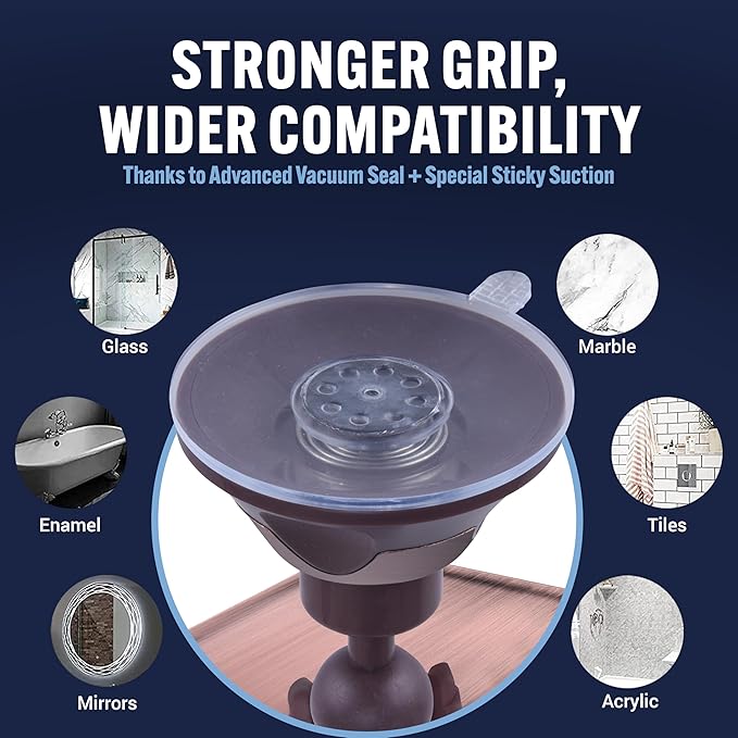 MIRRORVANA Fogless Shower Mirror for Shaving with Improved Suction and 360° Swivel - Unbreakable Fog Free Mirror for Men and Women - 6.3" x 6.3" (Bronze)