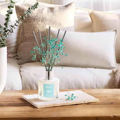 Airkeep Reed Diffuser Set,3.38 fl oz (100 ml) - Ocean Breeze Oil Diffusers with 8 Reed Sticks, Home Fragrance Reed Diffuser for Bathroom Shelf Decor