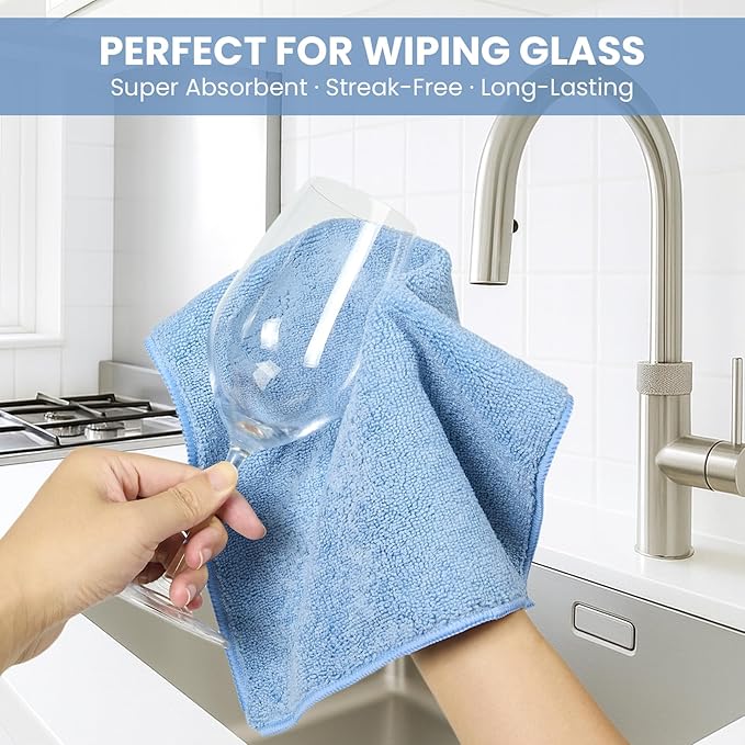 SIFANGKE Microfiber Cleaning Cloth, 100 Pack Assorted Color Cleaning Rags for Housekeeping, Colorful Reusable Microfiber Towels for Car, Kitchen, Bathroom and Household Cleaning Supplies, 11.8"X11.8"