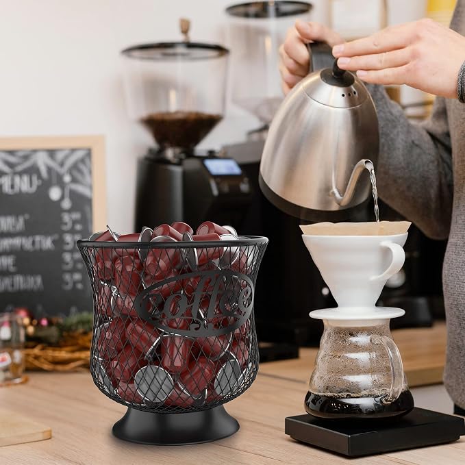 ITHSKUILL Coffee Pod Holder, Small K Cup Organizer, K Cup Storage for Keuring Espresso Capsule Coffee Creamer, Easy to Refill and Organize for Cafe Bar, Coffee Bar Decor