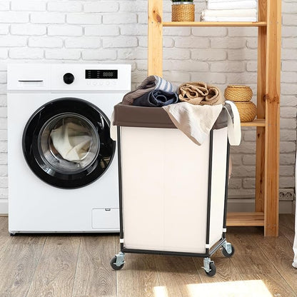 160L Laundry Basket with Wheels, 2 Section Large Rolling Laundry Hamper Bag with Wheels, Clothes Hamper Cart for Laundry, Bedroom, Bathroom and Dorm