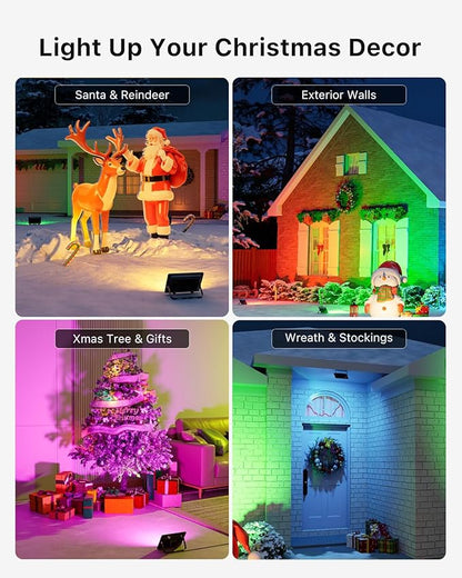 2 Pack 50W Led Flood Lights 500W Equi Color Changing with Remote Waterproof 16 Multicolor RGB Lamp Indoor or Outdoor Up Lighting for Garden Decoration, House Wall, Yard Plants, Holiday Ambiance Decor