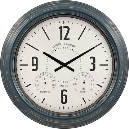 La Crosse Clock 433-3838 18.4" Hamilton Indoor/Outdoor Metal Analog Quartz Clock