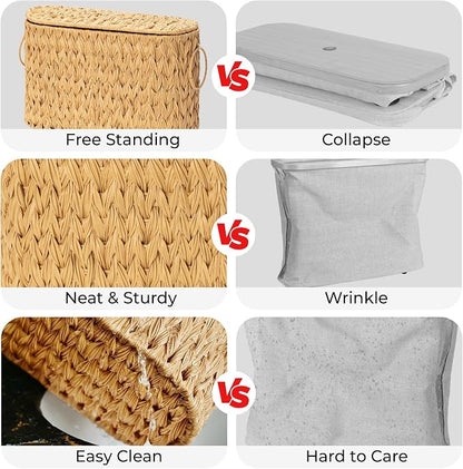 GRANNY SAYS Toilet Paper Storage Basket with Lid and Handle, Decorative Toilet Paper Holder, Waterproof Bathroom Organizers and Storage, Wicker Basket for Bathroom Storage