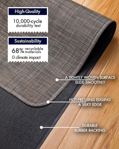 BARoyal Office Chair Mat for Hardwood Floor Under Desk Computer Rolling Chair Mat for Wood/Tile Floor Non-Slip Heavy Duty Desk Rug PVC Plastic Hard Floor Protector 46"x 60" (Dark Walnut)
