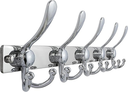 Dseap Coat Rack Wall Mount 2.0 Pro: Heavy Duty 300% Thicker, 16" Stud Mount, Stainless Steel Wall Coat Hooks Hanger for Clothes Jackets Hats Entryway Closet, MaxStrong Series, Chromed