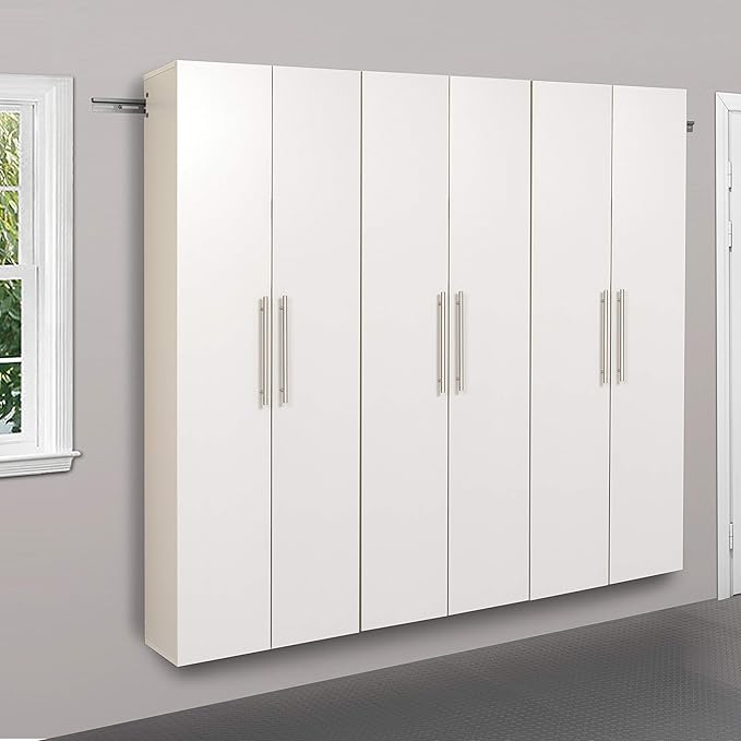 Prepac HangUps 24" Large Garage Cabinet, Bathroom Cabinet Wall Mount, Ideal for Garage, Kitchen and Laundry Organization 24" W x 72" H x 12" D, White