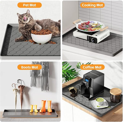 Winisok Silicone Under Sink Mat 31" x 22", kitchen Essentials and Gadgets, Shelf liner and Cabinet Protector, Home Organizers and Storage, Waterproof Bathroom Tray