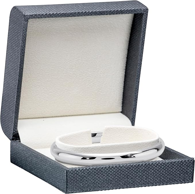 Luxury Weave Texture Watch & Bangle/Bracelet Box - Cuff-Insert-Style Jewelry Gift Box for Men & Women - Bracelet & Watch Box Soft Suede Interior - Ideal for Watch & Bangle/Bracelet Case