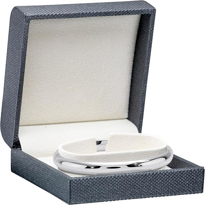 Luxury Weave Texture Watch & Bangle/Bracelet Box - Cuff-Insert-Style Jewelry Gift Box for Men & Women - Bracelet & Watch Box Soft Suede Interior - Ideal for Watch & Bangle/Bracelet Case
