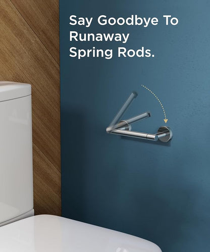 FORIOUS Toilet Paper Holder Wall Mount, Stainless Steel Rustproof Double Post Pivoting Tissue Roll Holder for Bathroom, Commercial Toilet Paper Dispenser, Chrome