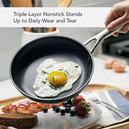 KitchenAid Hard Anodized Induction Nonstick Frying Pan Set/Skillets, 8.25 Inch and 10 Inch - Matte Black