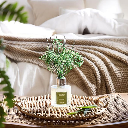 Airkeep Reed Diffuser Set - 3.38 fl oz(100ml) Bamboo Scent Diffuser Home Fragrance Diffuser Set Includes 8 Reed Diffuser Sticks,Home Decor & Office Decor, Fragrance and Gifts