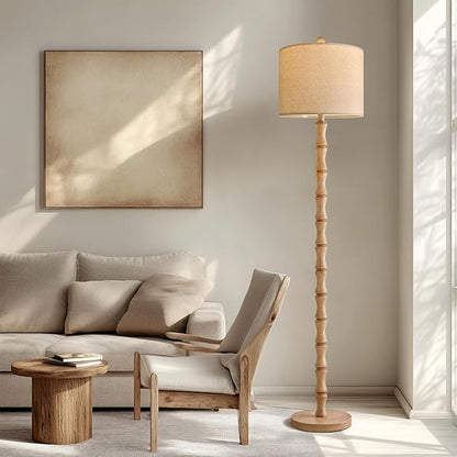 BOBOMOMO 62" Farmhouse Floor Lamp for Living Room, Retro Corner Floor Lamp Rotary Switch, Rustic Standing Lamp for Bedroom, Corner, Nursery, Dining Room, Bedroom, House