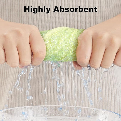 JOYMOOP Bubble Mesh Microfiber Cleaning Cloth, Reusable Non-Scratch Cleaning Rags, Dual-Sided Dish Cloths, Multipurpose Dish Rags for Dishwashing, Kitchen, Stainless Steel-6 Packs, Yellow