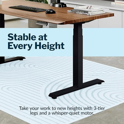 Vari ComfortEdge 48x30 Inch Adjustable Electric Standing Desk – Sit Stand VariDesk with Memory Presets, Sloped Edge, 220 LB Capacity + Tool-Free Assembly (Walnut/Black)