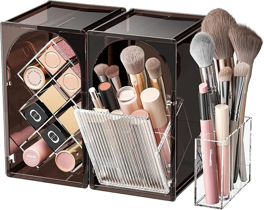 Modular Makeup Organizer, Clear Acrylic Cosmetic Storage Box with Drawer, Vanity Countertop Organizer for Makeup, Skincare and Beauty Accessories – Multiple Styles