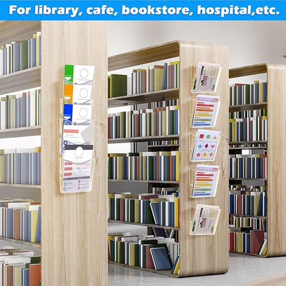 10 Pack Acrylic Wall Pocket File Holders Single Pocket Wall Mount File Organizer Hanging Mail Magazines Organizers for Office Home Classroom(Transparent)