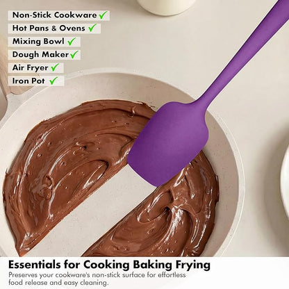 Ironberry Silicone Spoonula Set: 600ºF Heat Resistant Food Grade Cooking Baking Utensils, Kitchen Flexible Nonstick Rubber Pan Spoon Spatula for Mixing, Scrambling, Scooping (3 Pieces, Multicolor 3)