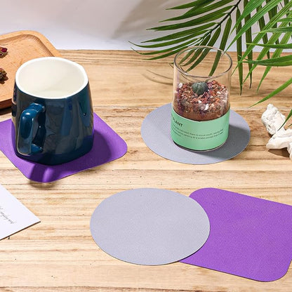 LUTER 4pcs Jar Opener, Rubber, Multi-function Silicone Bottle Opener for Seniors with Weak Hands Lid Cap Gripper Pads Kitchen Coasters Gadgets(Grey, Purple)